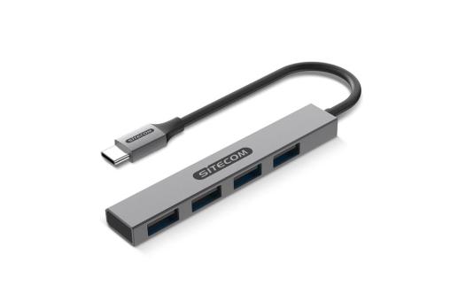 Sitecom CN-5001 USB-C to 4x USB-A Nano hub Grau