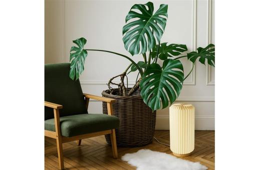 InSideOut Coollux faltbare Papier-LED-Lampe Aurora Tall auf Holzsockel, 32cm Natur