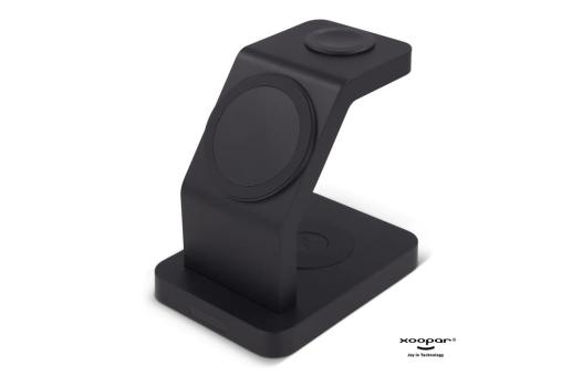 2708 | Xoopar Icon 3 in 1 Magnetic Wireless charger Schwarz