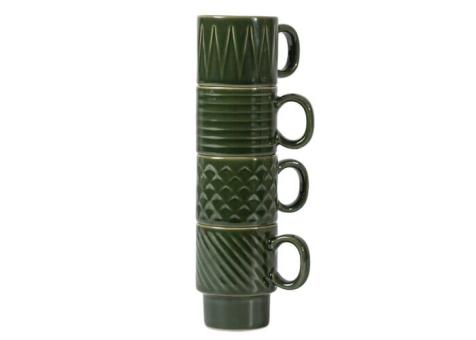 Sagaform Coffee & More Espresso Mug 4-pcs 100ml Dark green