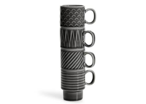 Sagaform Coffee & More Espresso Mug 4-pcs 100ml Dark grey
