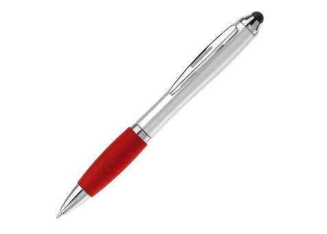 Kugelschreiber Hawaï mit Touch Silber/rot