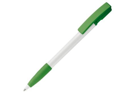 Kugelschreiber Nash Hardcolour mit Gummigriff Weiß/grün