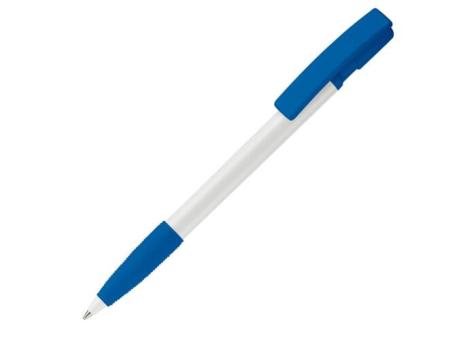 Kugelschreiber Nash Hardcolour mit Gummigriff Blau/weiß