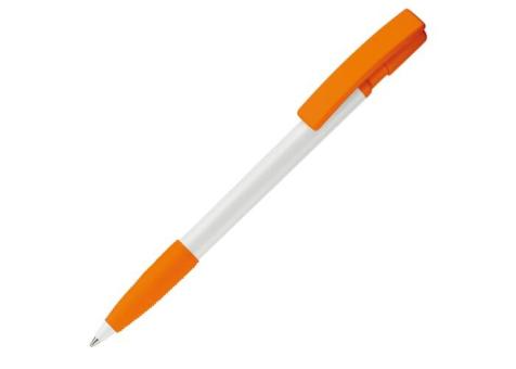 Kugelschreiber Nash Hardcolour mit Gummigriff Orange/weiß