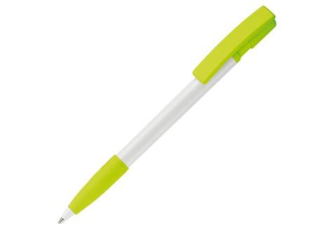 Kugelschreiber Nash Hardcolour mit Gummigriff Froschgrün/weiß