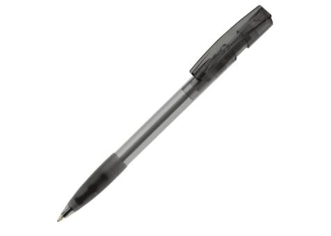 Kugelschreiber Nash Transparent mit Gummigriff Transparent schwarz