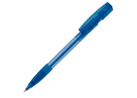 Kugelschreiber Nash Transparent mit Gummigriff Transparent blau