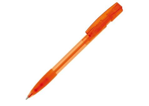 Kugelschreiber Nash Transparent mit Gummigriff Transparent orange