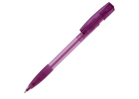 Kugelschreiber Nash Transparent mit Gummigriff Transparent violett