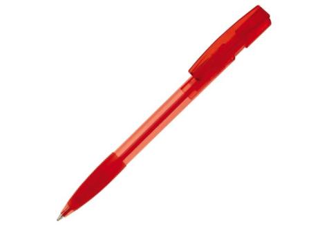 Kugelschreiber Nash Transparent mit Gummigriff Transparent rot