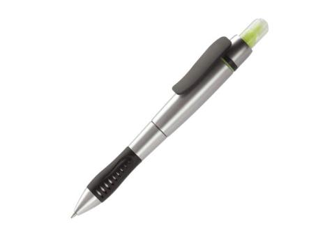 Highlighter- and ball pen, silver Silver,yellow