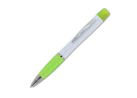 Ball pen Hawaii with tri-colour highlighter White/green