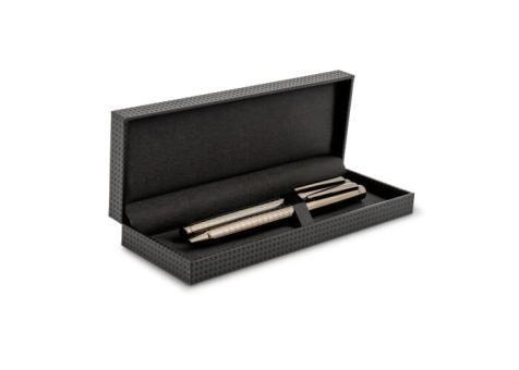 Ball pen and rollerball set Dallas in gift box Anthracite
