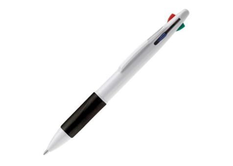 Kugelschreiber mit 4 Schreibfarben Weiß/schwarz
