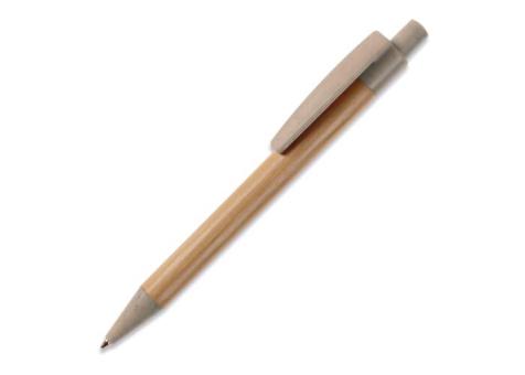 Kugelschreiber Bambus mit Weizenstroh Elementen Grau