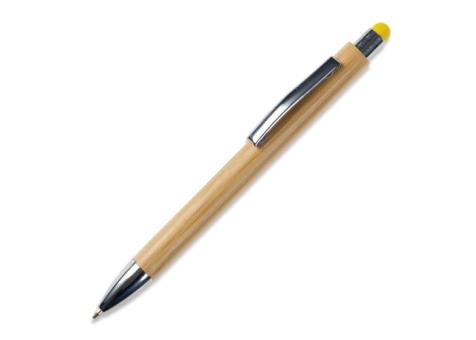 Ball pen New York bamboo with stylus Yellow