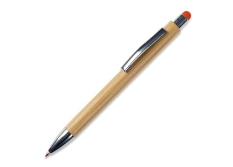 Bambus Kugelschreiber New York mit Touchpen Orange