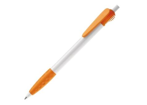 Cosmo ball pen HC rubber round clip Orange/white