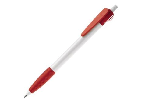 Cosmo ball pen HC rubber round clip White/red
