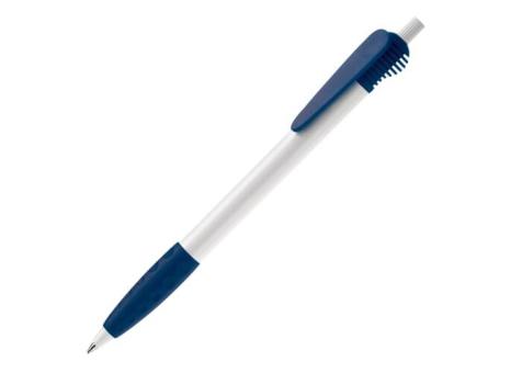 Cosmo ball pen HC rubber round clip White/blue