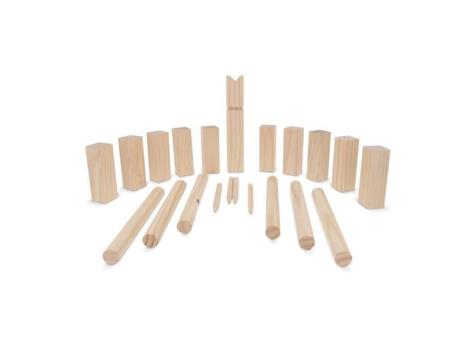 Wooden Kubb game in pouch Timber