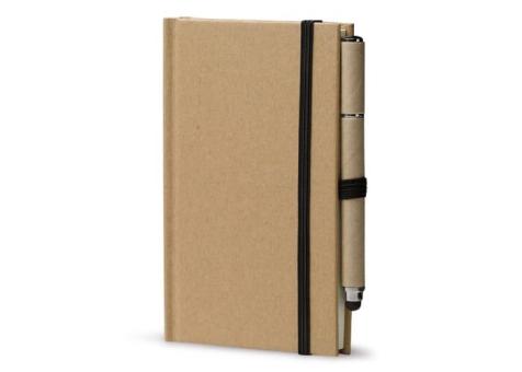 Cardboard notebook A6 + pen LT87949 Brown