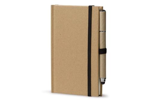 Karton Notizbuch A6 + Stift Braun