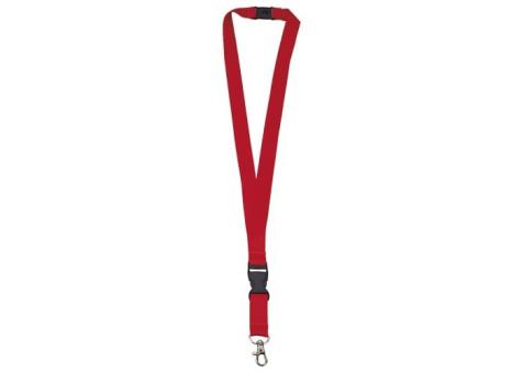 Polyester lanyard 20mm with buckle and hook Red