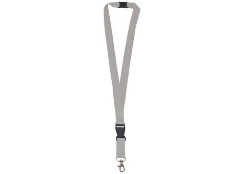 Polyester lanyard 20mm with buckle and hook Gray
