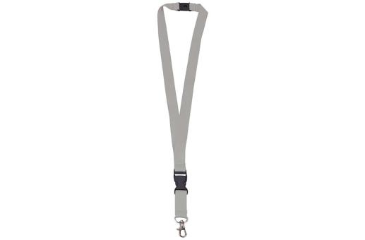 Polyester lanyard 20mm with buckle and hook Gray