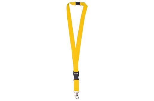 Polyester lanyard 20mm with buckle and hook Yellow