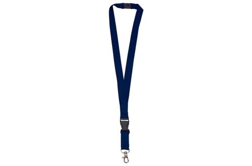 Polyester lanyard 20mm with buckle and hook Navy