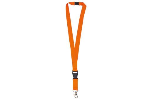 Polyester lanyard 20mm with buckle and hook Orange