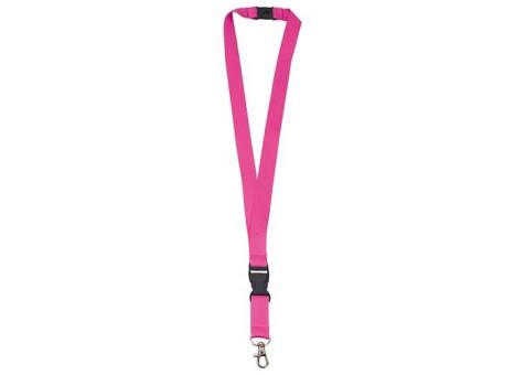 Polyester lanyard 20mm with buckle and hook Neon/pink