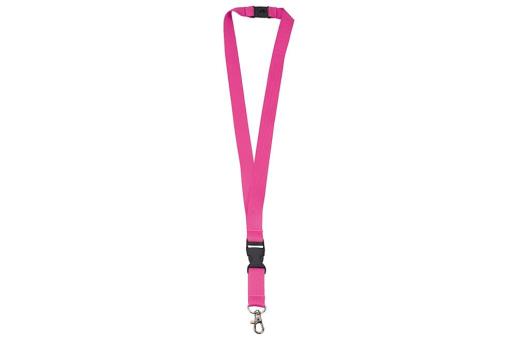 Polyester lanyard 20mm with buckle and hook Neon/pink