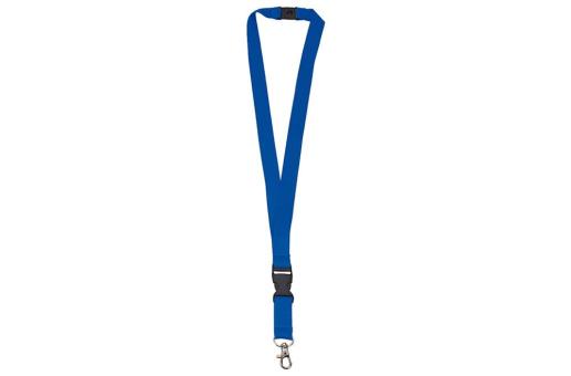 Polyester lanyard 20mm with buckle and hook Dark blue