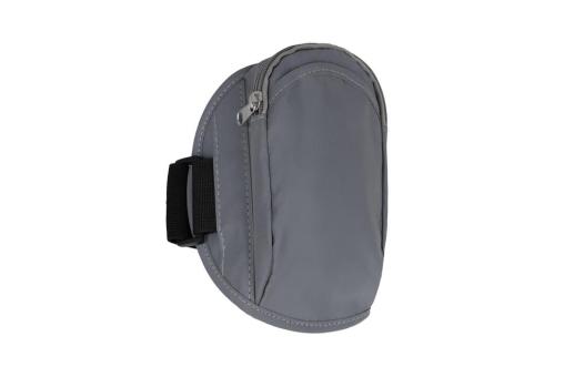 Reflective valuables sports armband with pouch Convoy grey