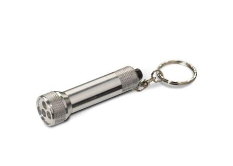 Mini-LED-Lampe mit Schlüsselring Silber
