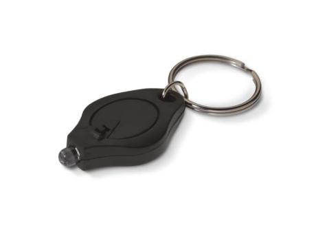 Schlüsselanhänger mit Mini-Taschenlampe Schwarz