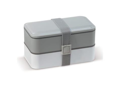 Bento box mit Besteck 1250ml Dunkelgrau/weiß