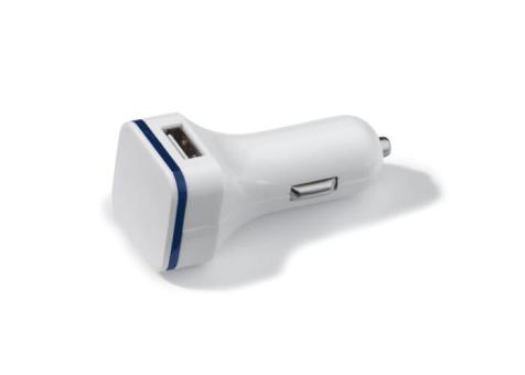 USB KFZ-Ladegerät 2,1A Blau/weiß