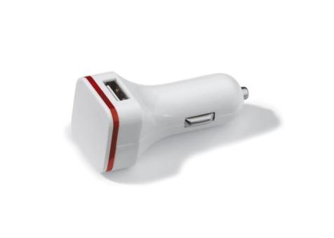 USB KFZ-Ladegerät 2,1A Weiß/rot