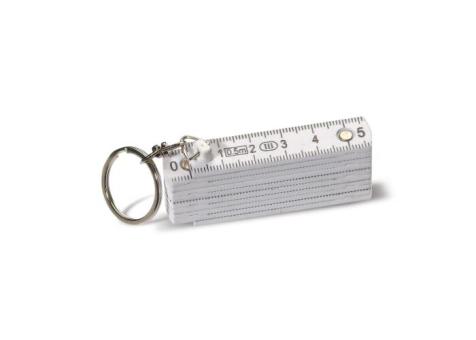Schlüsselanhänger mit Mini-Zollstock Weiß