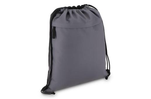 PU coated R-PET 600D Drawstring bag 33 x 42 cm Convoy grey