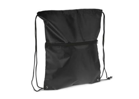 Drawstring bag 210T R-PET with zipper Black