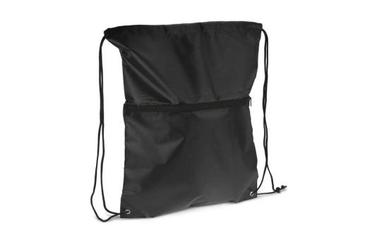 Drawstring bag 210T R-PET with zipper Black