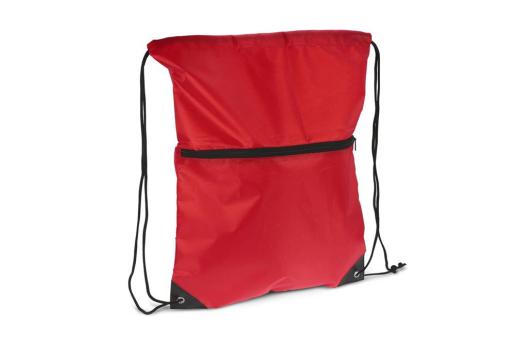 Drawstring bag 210T R-PET with zipper Red