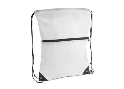 Drawstring bag 210T R-PET with zipper White