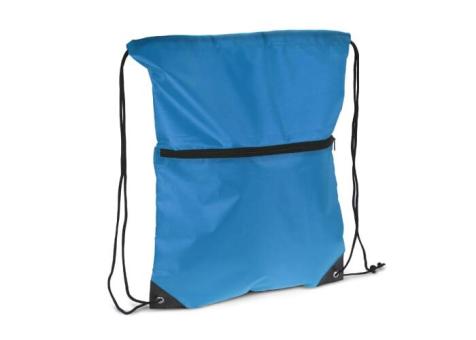 Kordelzugtasche 210T R-PET mit Reißverschluss Blau